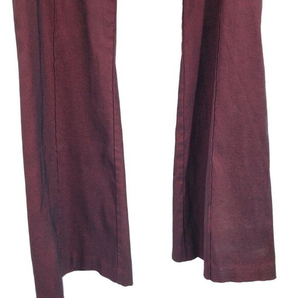 Vintage 90s Flare Pants 10 Oxblood Form Fitting Stretch Retro 70's Disco Gothic - Picture 5 of 10